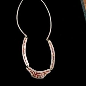 Vintage silver tribal pattern necklace